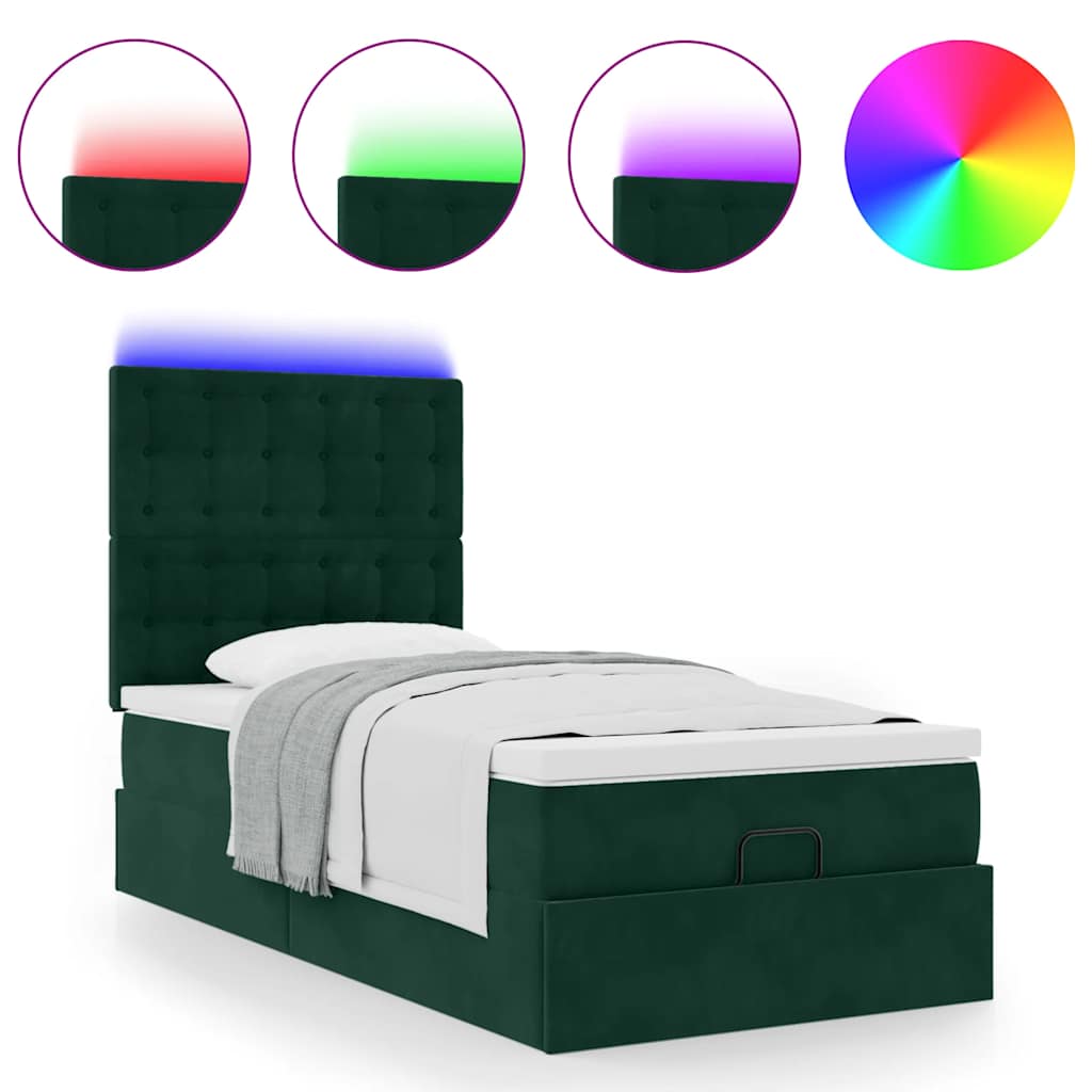 Struttura Letto Pouf con Materassi 80x200 cm Velluto | homemem39