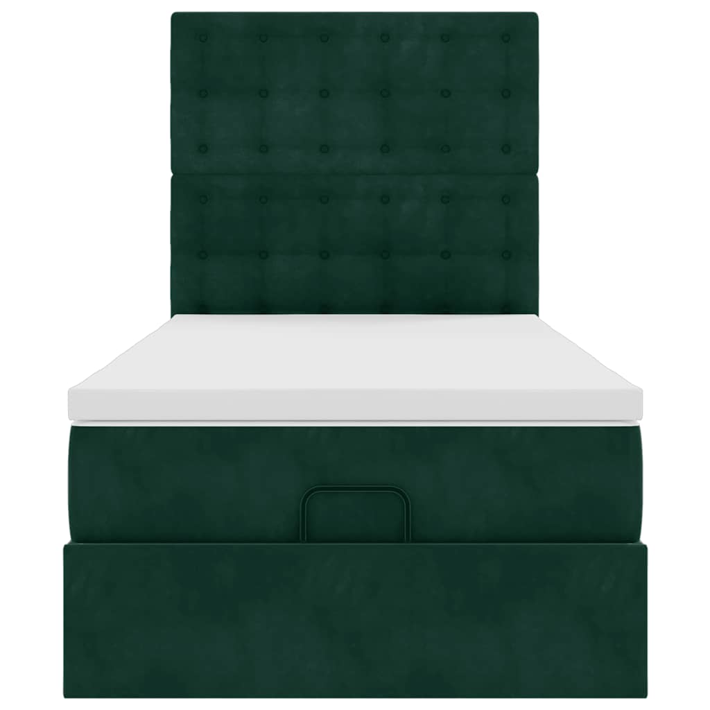 Struttura Letto Pouf con Materassi 90x200 cm in Velluto