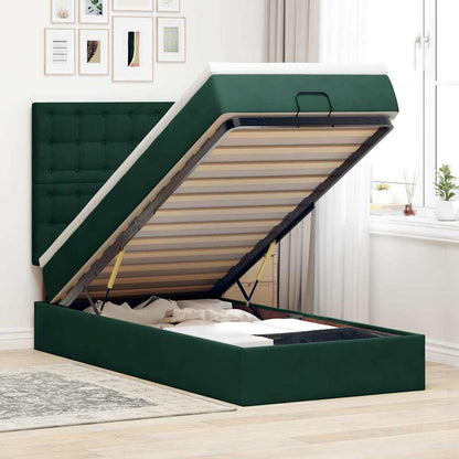 Struttura Letto Pouf con Materassi 90x200 cm in Velluto