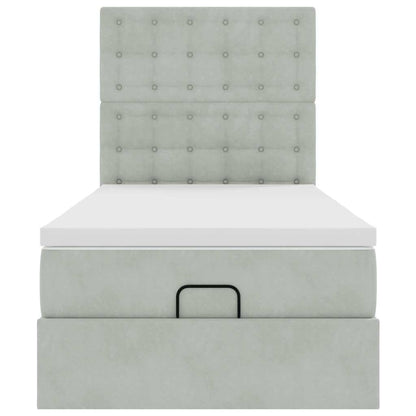 Struttura Letto Pouf con Materassi 100x200 cm Velluto