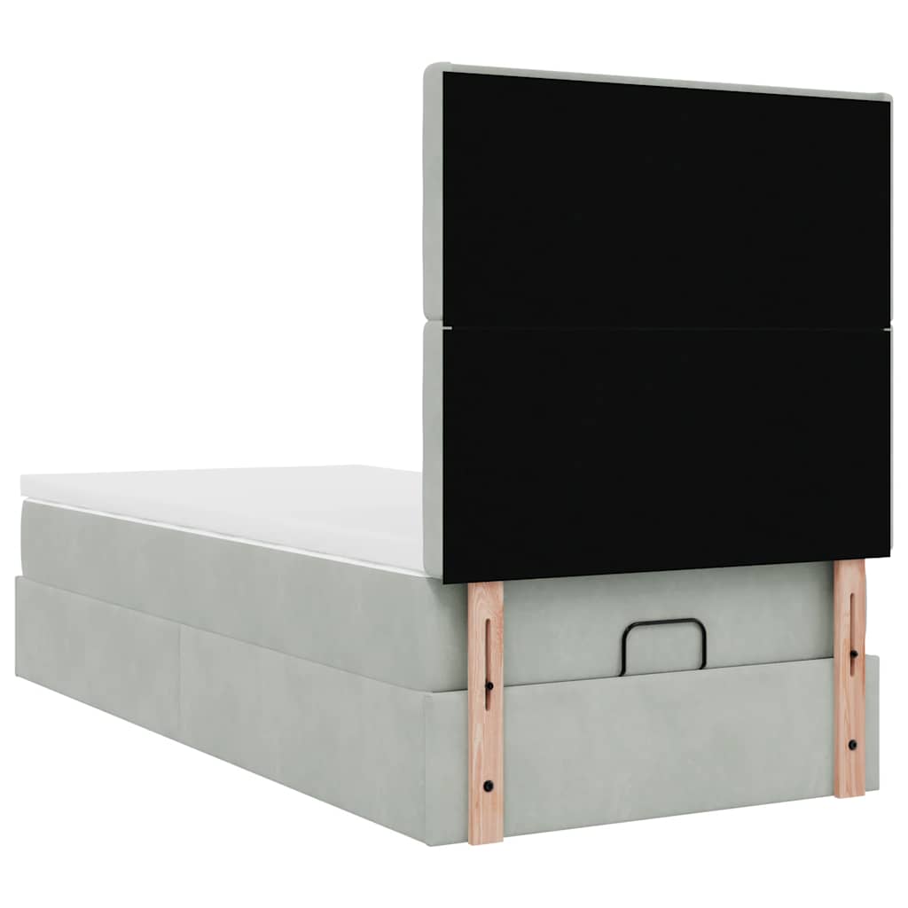 Struttura Letto Pouf con Materassi 100x200 cm Velluto