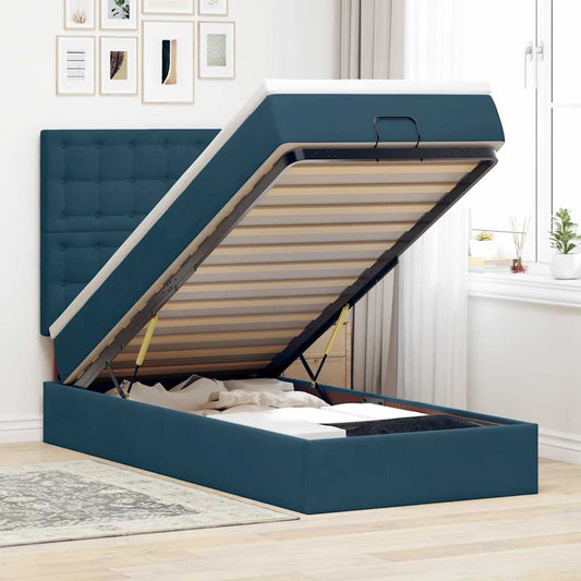 Struttura Letto Pouf con Materassi 100x200 cm Velluto