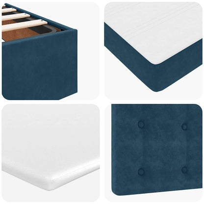 Struttura Letto Pouf con Materassi 120x190 cm Velluto