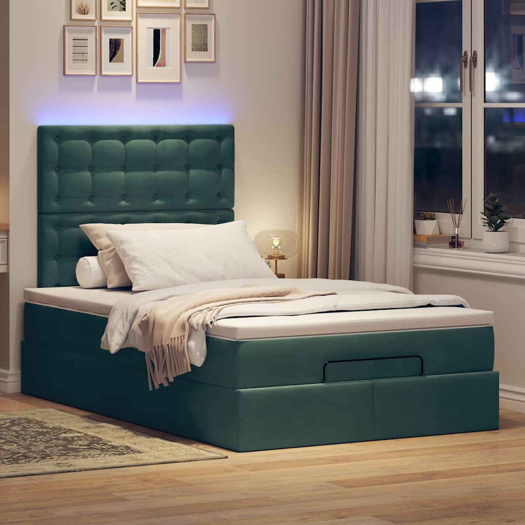 Struttura Letto Pouf con Materassi 120x200 cm Velluto | homemem39