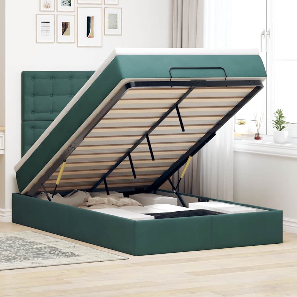 Struttura Letto Pouf con Materassi 120x200 cm Velluto | homemem39