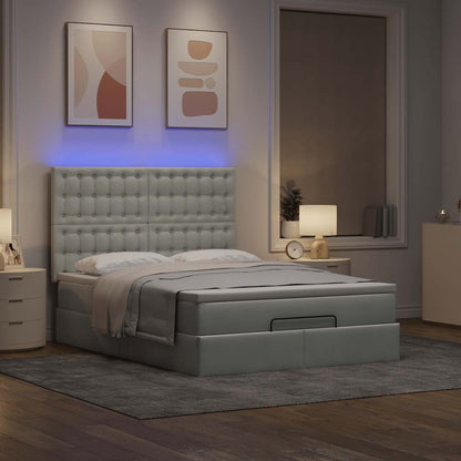 Struttura Letto Pouf con Materassi 140x190 cm Velluto | homemem39
