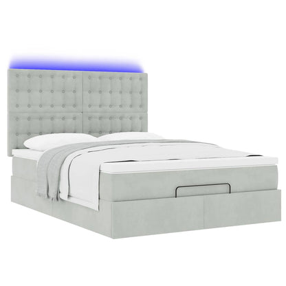 Struttura Letto Pouf con Materassi 140x190 cm Velluto | homemem39