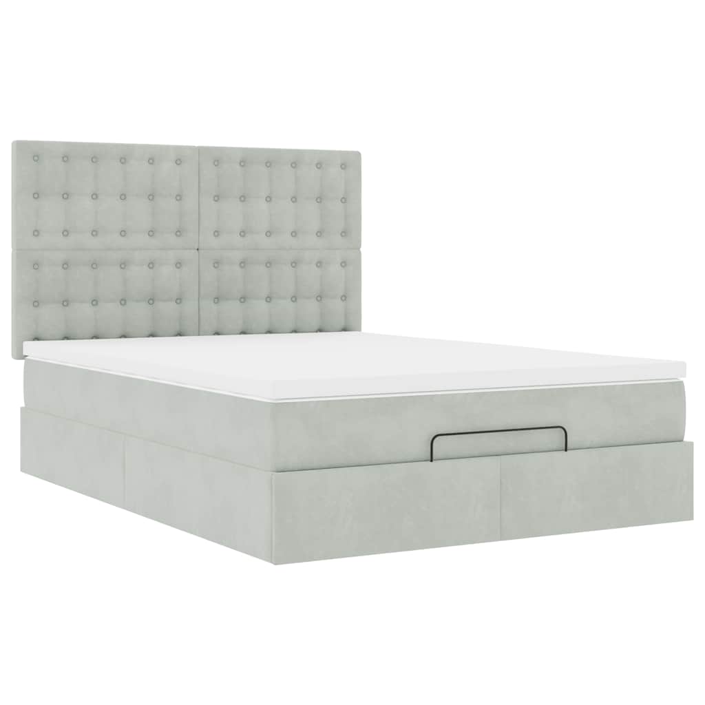 Struttura Letto Pouf con Materassi 140x190 cm Velluto | homemem39