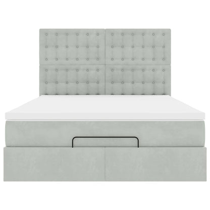 Struttura Letto Pouf con Materassi 140x190 cm Velluto | homemem39