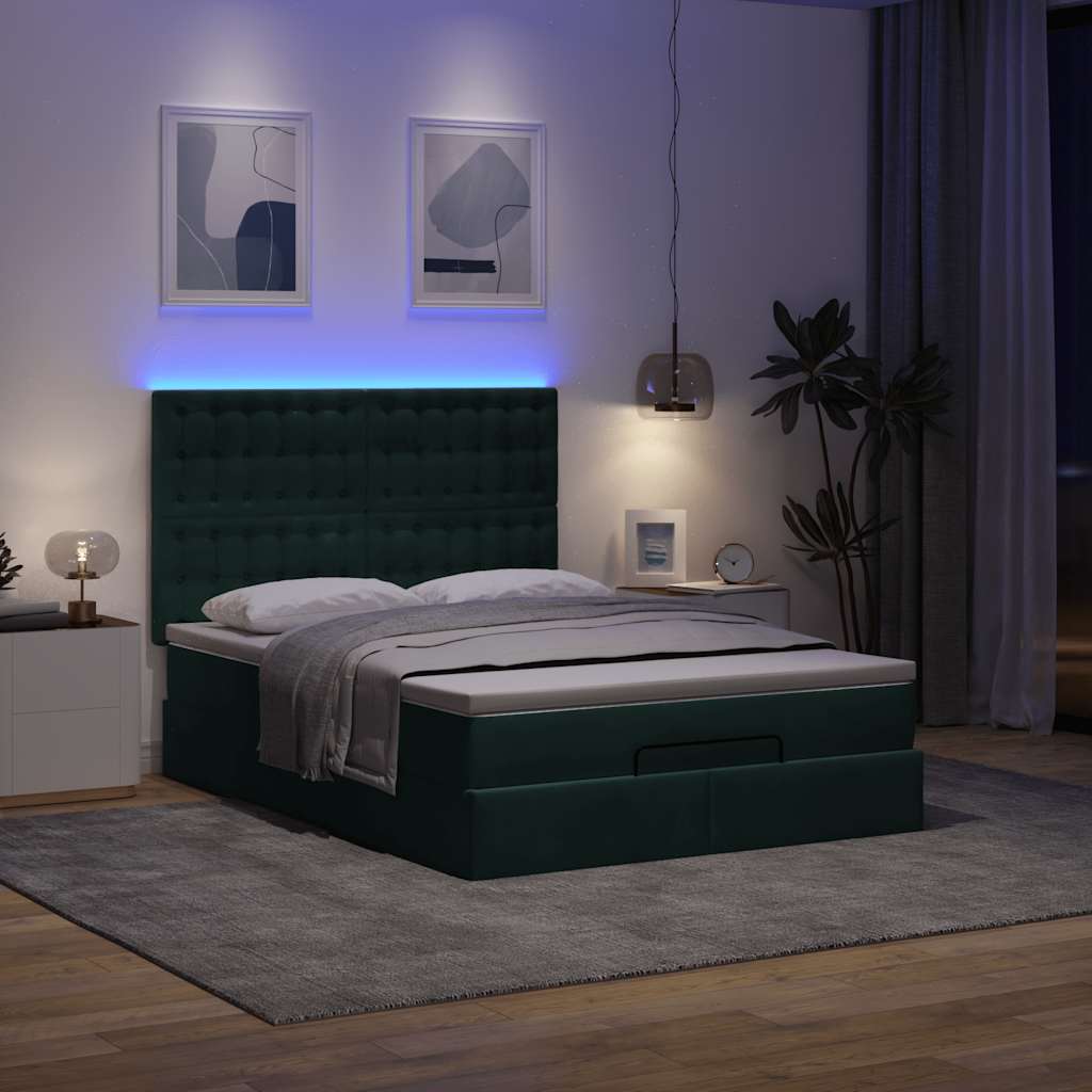 Struttura Letto Pouf con Materassi 140x190 cm in Velluto | homemem39