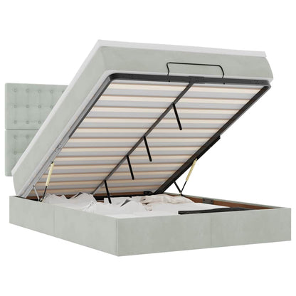 Struttura Letto Pouf con Materassi 140x200 cm in Velluto - homemem39