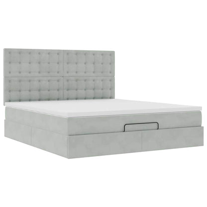 Struttura Letto Pouf con Materassi 160x200 cm in Velluto