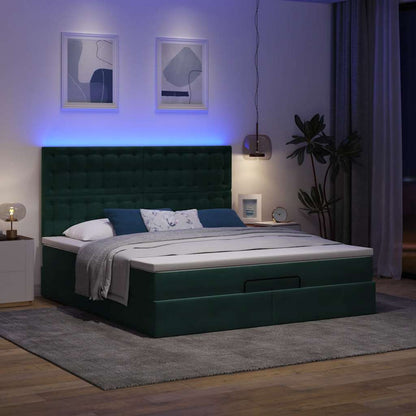 Struttura Letto Pouf con Materassi 160x200 cm Velluto