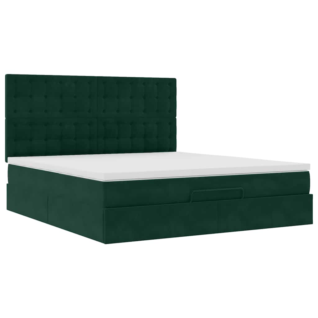 Struttura Letto Pouf con Materassi 160x200 cm Velluto