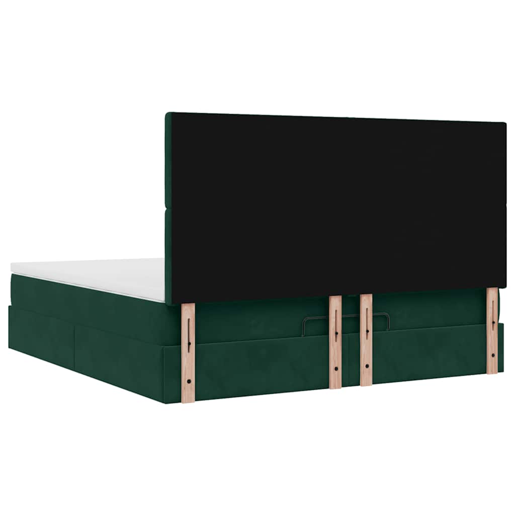 Struttura Letto Pouf con Materassi 160x200 cm Velluto
