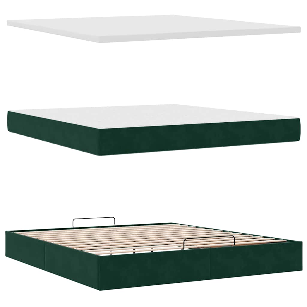 Struttura Letto Pouf con Materassi 160x200 cm Velluto