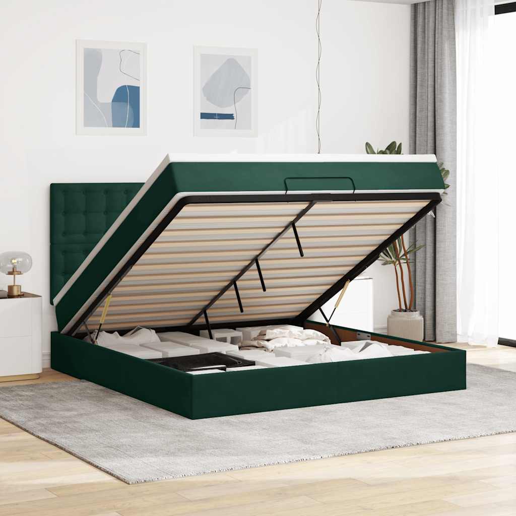 Struttura Letto Pouf con Materassi 160x200 cm Velluto | homemem39