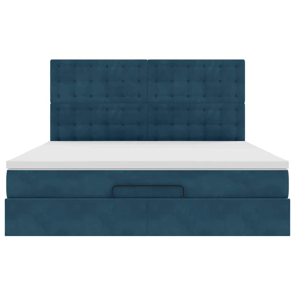 Struttura Letto Pouf con Materassi 160x200 cm Velluto | homemem39