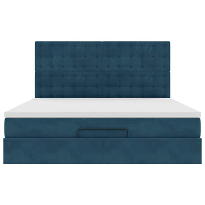 Struttura Letto Pouf con Materassi 160x200 cm Velluto