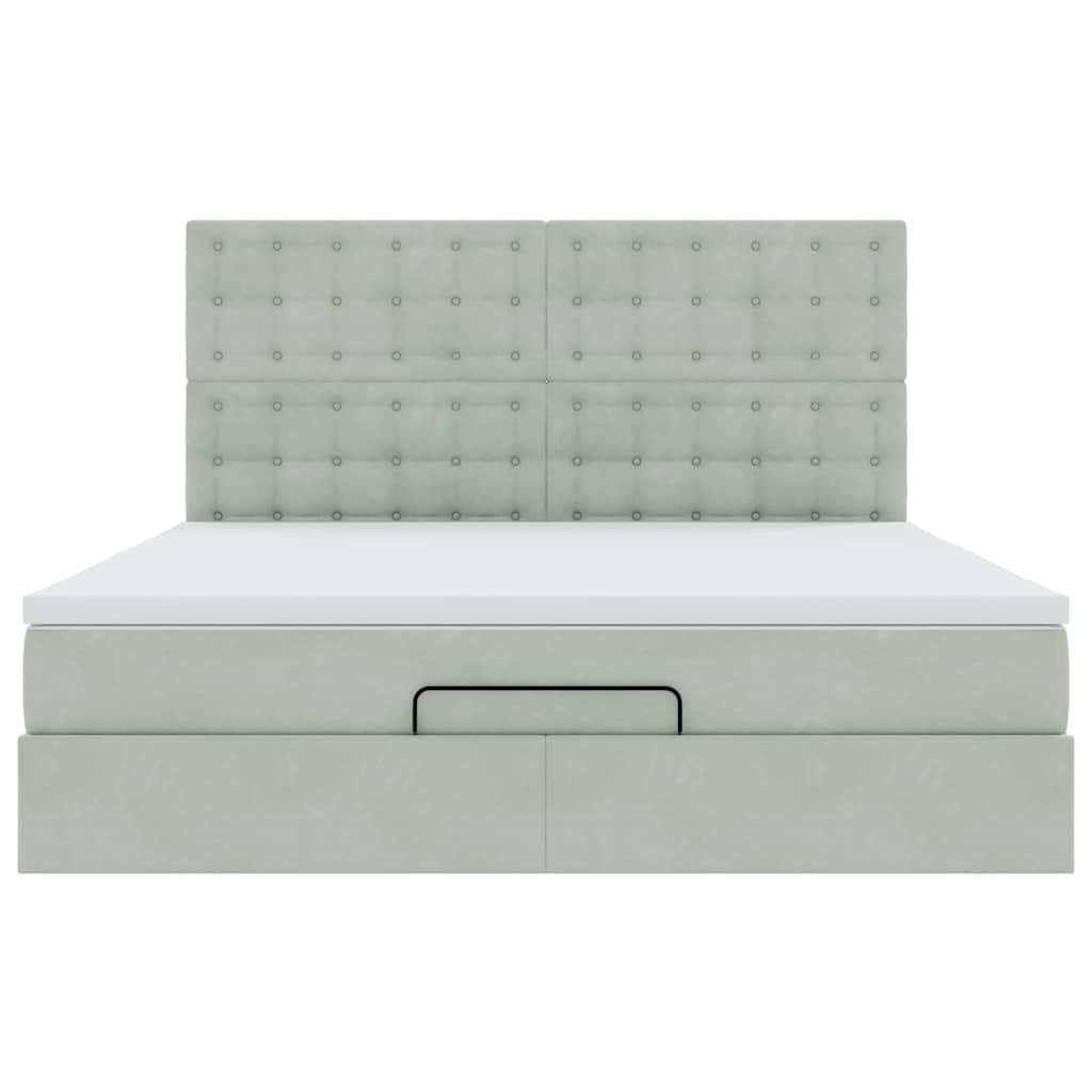 Struttura Letto Pouf con Materassi 180x200 cm Velluto