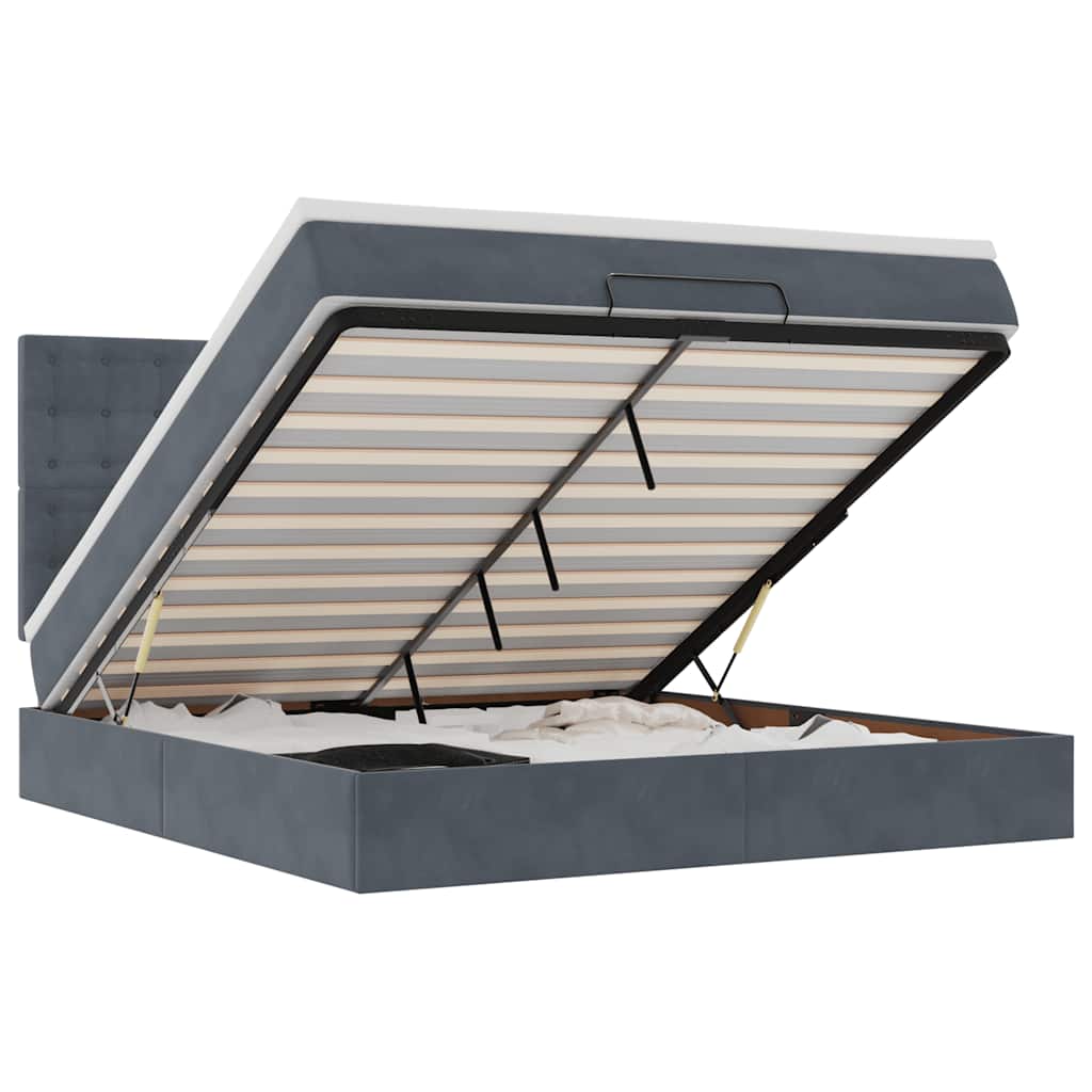 Struttura Letto Pouf con Materassi 180x200 cm Velluto - homemem39