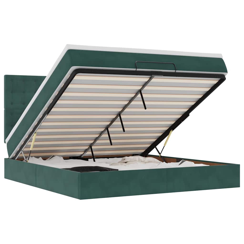 Struttura Letto Pouf con Materassi 180x200 cm Velluto - homemem39