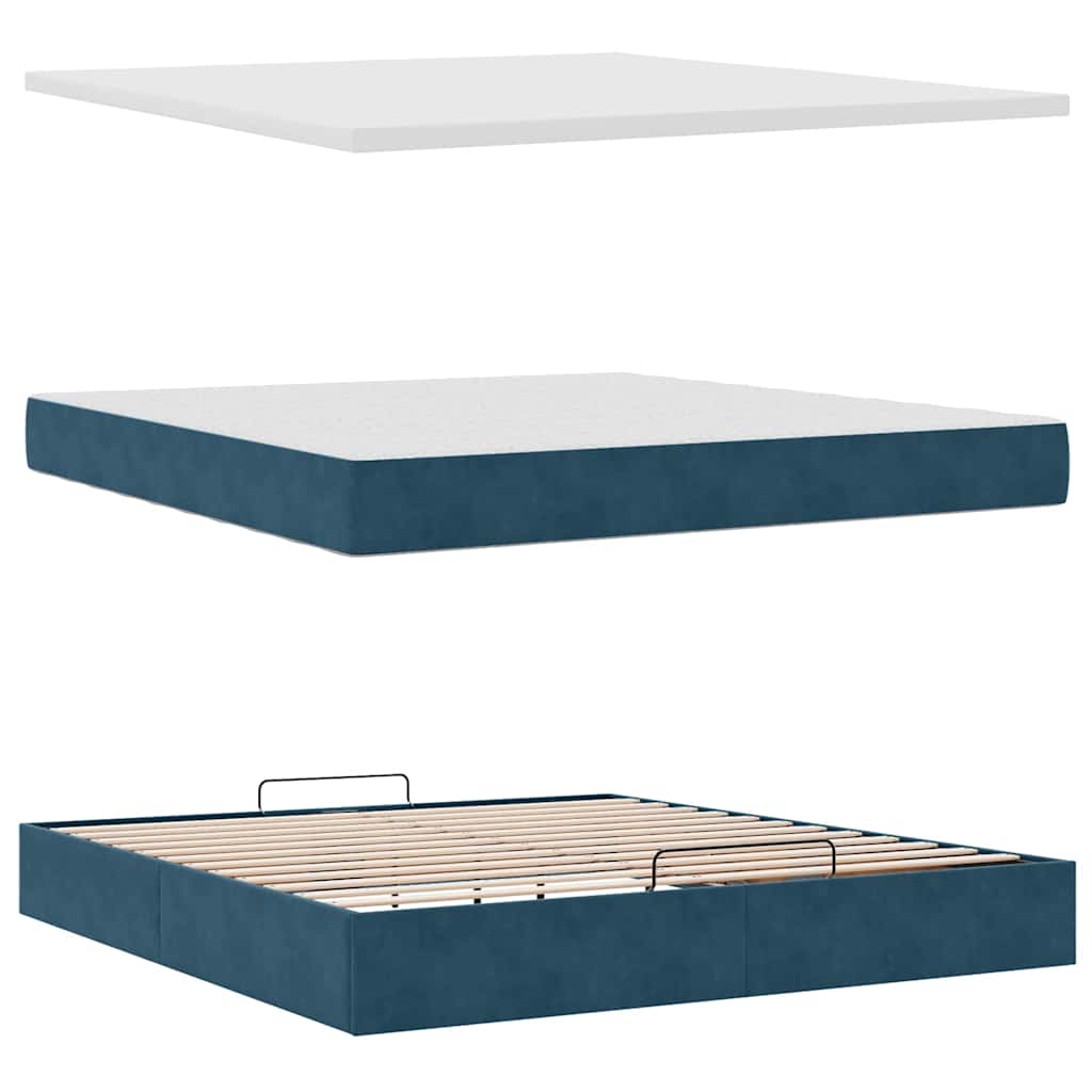 Struttura Letto Pouf con Materassi 180x200 cm Velluto