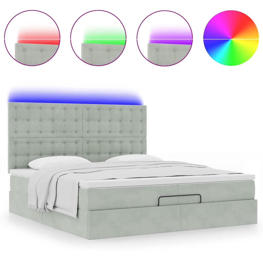 Struttura Letto Pouf con Materassi 200x200 cm Velluto | homemem39