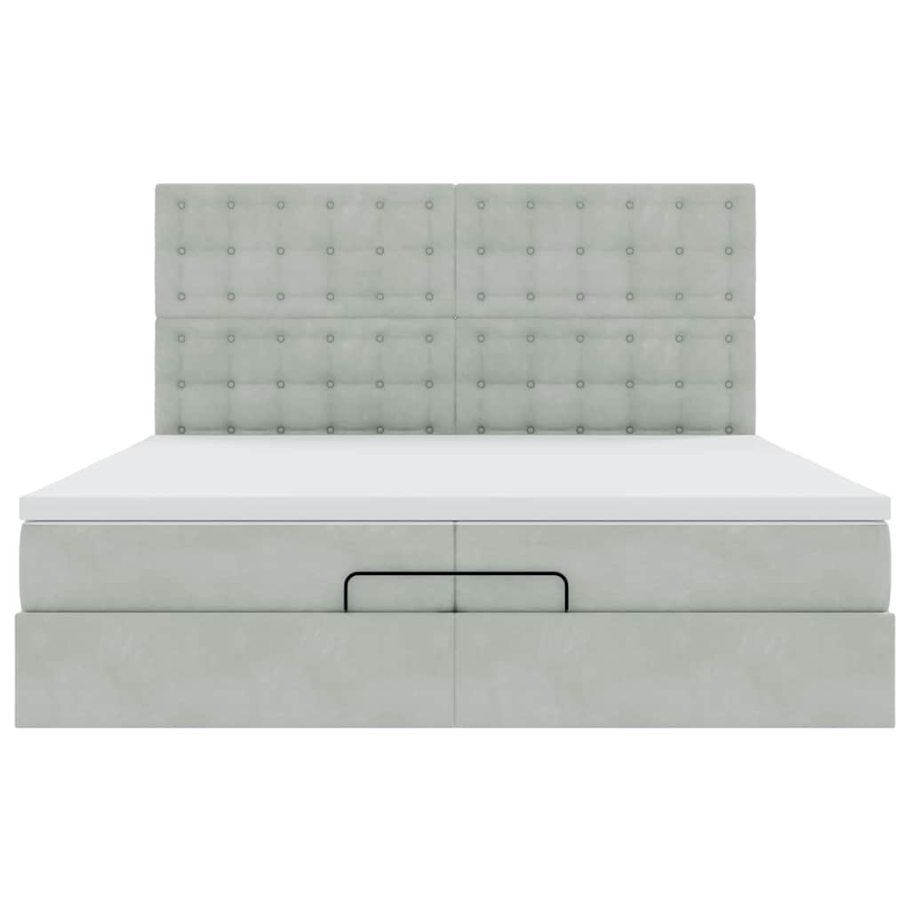 Struttura Letto Pouf con Materassi 200x200 cm Velluto