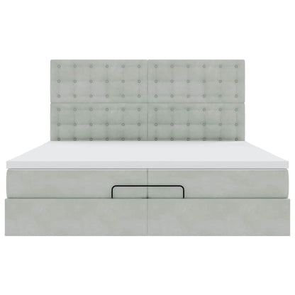 Struttura Letto Pouf con Materassi 200x200 cm Velluto