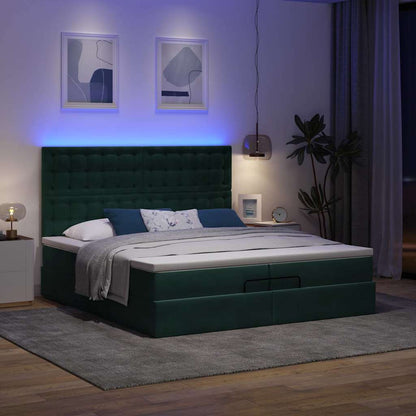 Struttura Letto Pouf con Materassi 200x200 cm Velluto | homemem39