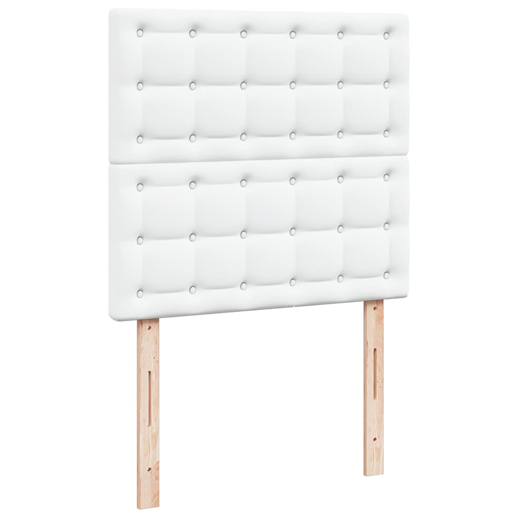 Pouf Letto con Materassi e LED Bianco Puro 180x200cm Similpelle