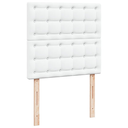 Pouf Letto con Materassi e LED Bianco Puro 180x200cm Similpelle