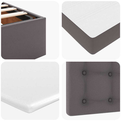 Pouf Letto con Materassi e LED Grigio 180x200cm Similpelle