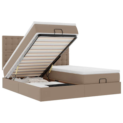 Pouf Letto con Materassi e LED Cappuccino 180x200cm Similpelle | homemem39
