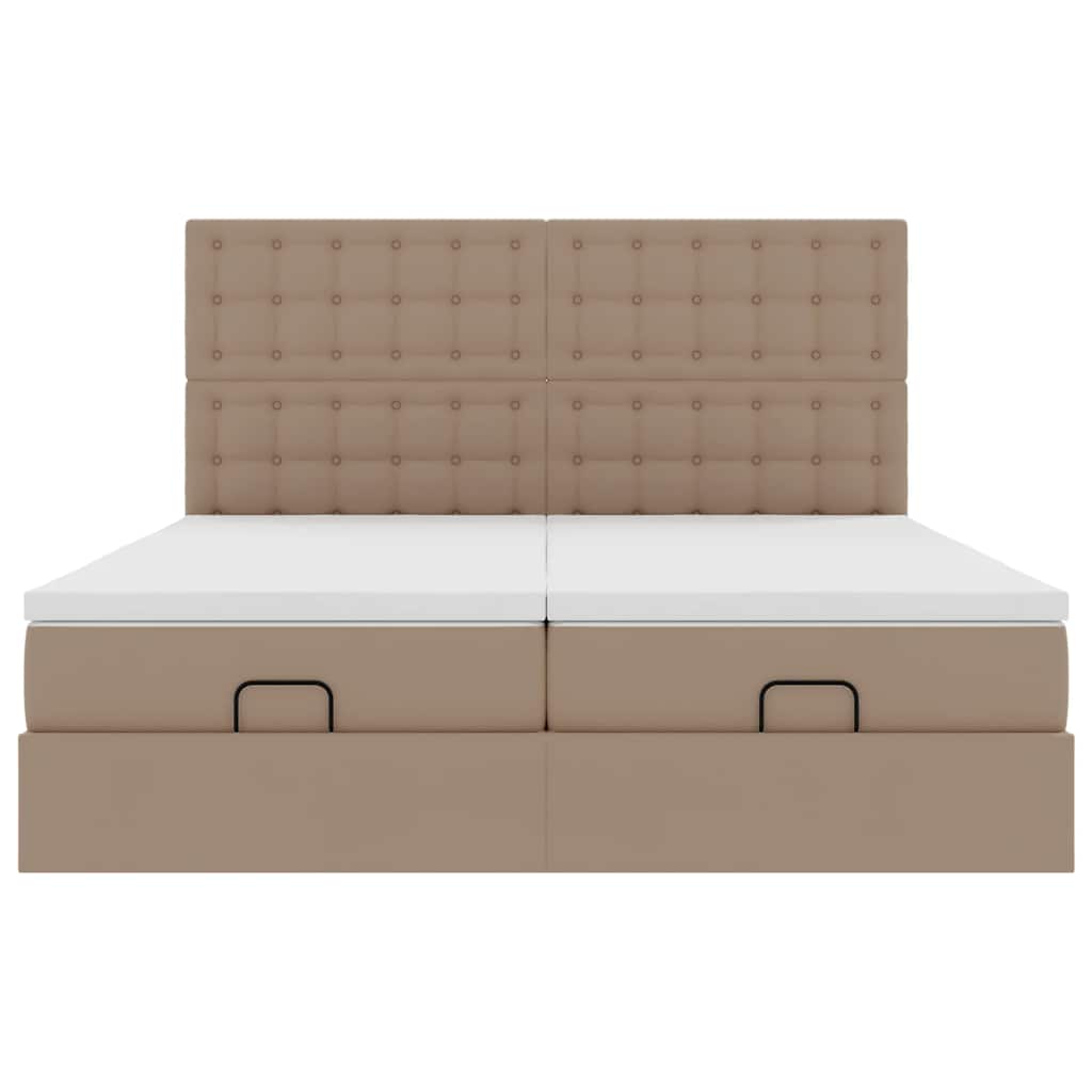 Pouf Letto con Materassi e LED Cappuccino 180x200cm Similpelle | homemem39