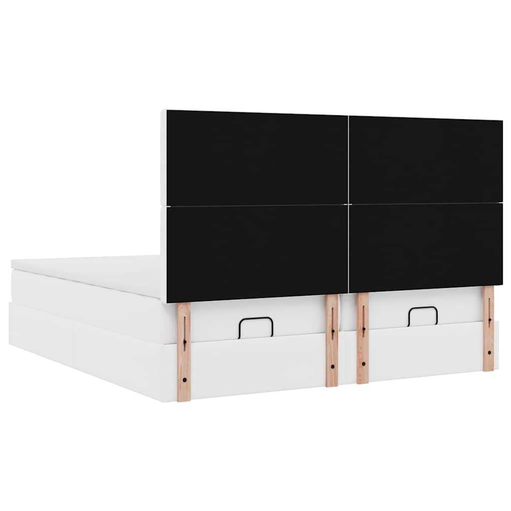 Struttura Letto Pouf con Materassi 200x200 cm Similpelle | homemem39