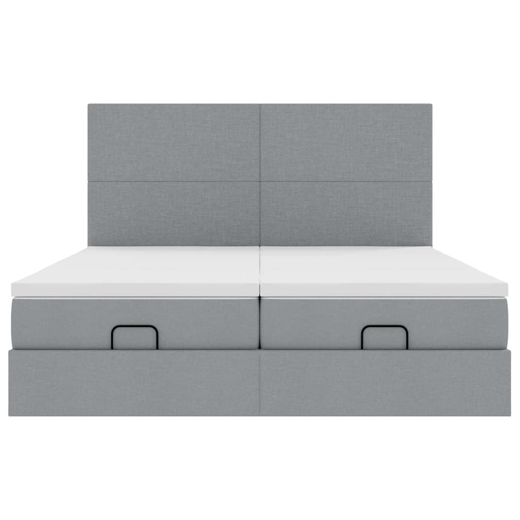 Struttura Letto Pouf con Materassi 160x200 cm in Tessuto