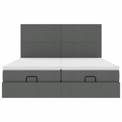 Struttura Letto Pouf con Materassi 160x200 cm in Tessuto