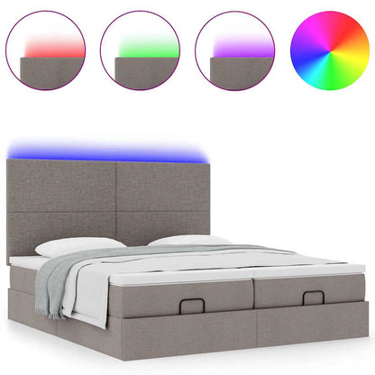 Struttura Letto Pouf con Materassi Tortora 160x200cm in Tessuto | homemem39