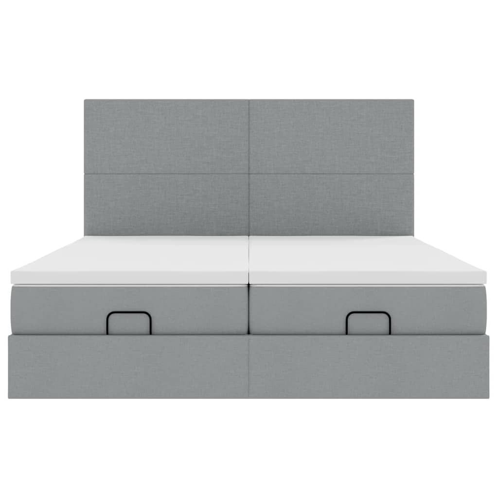 Struttura Letto Pouf con Materassi 200x200 cm in Tessuto - homemem39