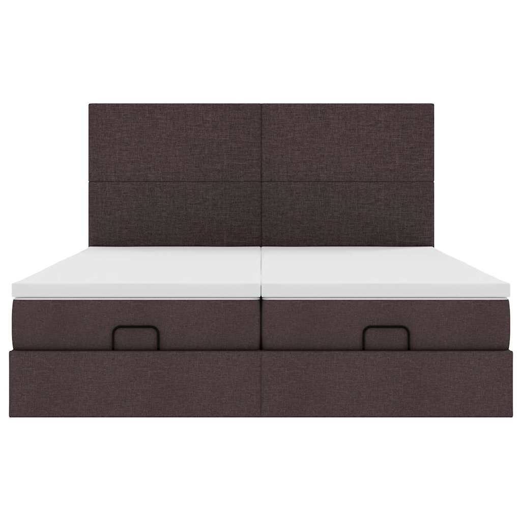 Struttura Letto Pouf con Materassi 200x200 cm in Tessuto - homemem39