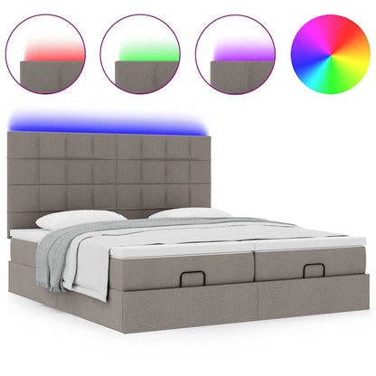 Struttura Letto Pouf con Materassi Tortora 160x200cm in Tessuto | homemem39