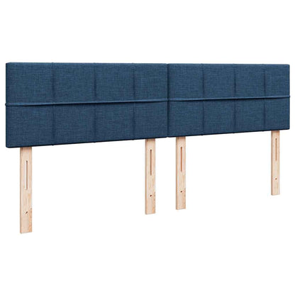 Struttura Letto Pouf con Materassi Blu 200x200 cm in Tessuto