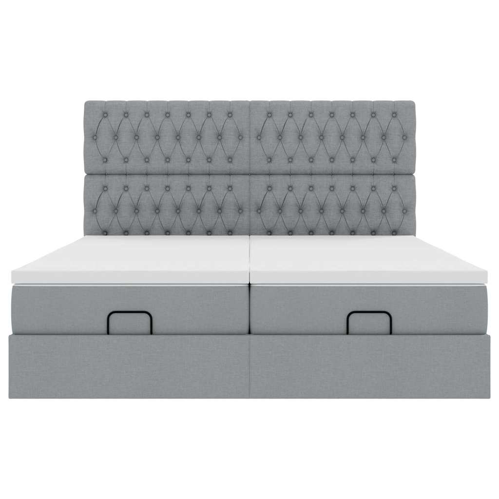 Struttura Letto Pouf con Materassi 160x200 cm in Tessuto