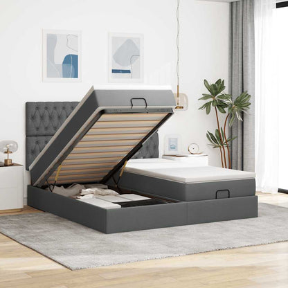 Struttura Letto Pouf con Materassi 160x200 cm in Tessuto