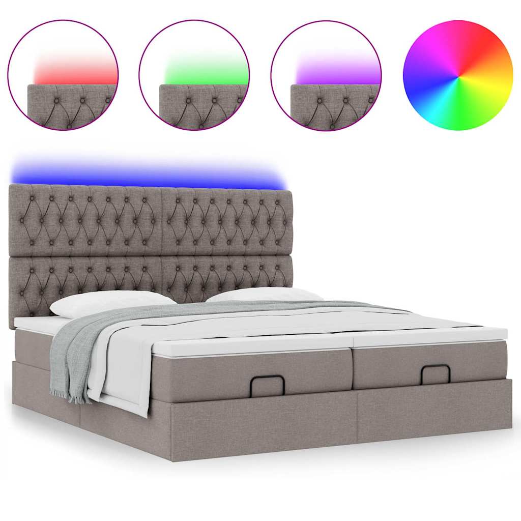 Struttura Letto Pouf con Materassi Tortora 160x200cm in Tessuto | homemem39
