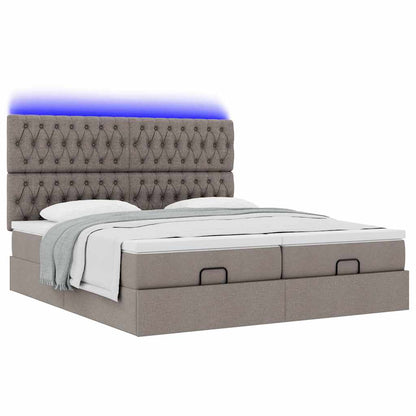 Struttura Letto Pouf con Materassi Tortora 160x200cm in Tessuto | homemem39