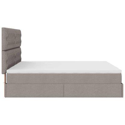 Struttura Letto Pouf con Materassi Tortora 160x200cm in Tessuto
