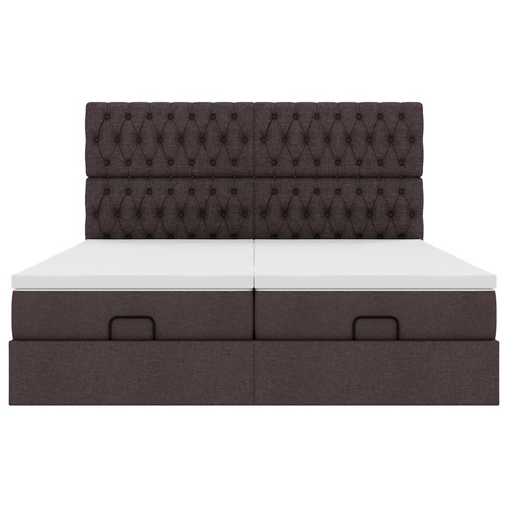 Struttura Letto Pouf con Materassi 200x200 cm in Tessuto